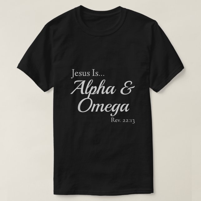 Camiseta Jesús Es Alfa Omega Revelación (Diseño del anverso)