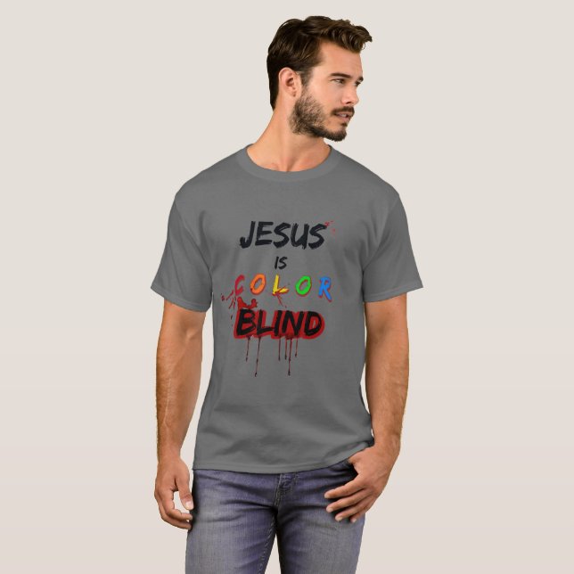 Camiseta Jesús es ciego de color (Anverso completo)