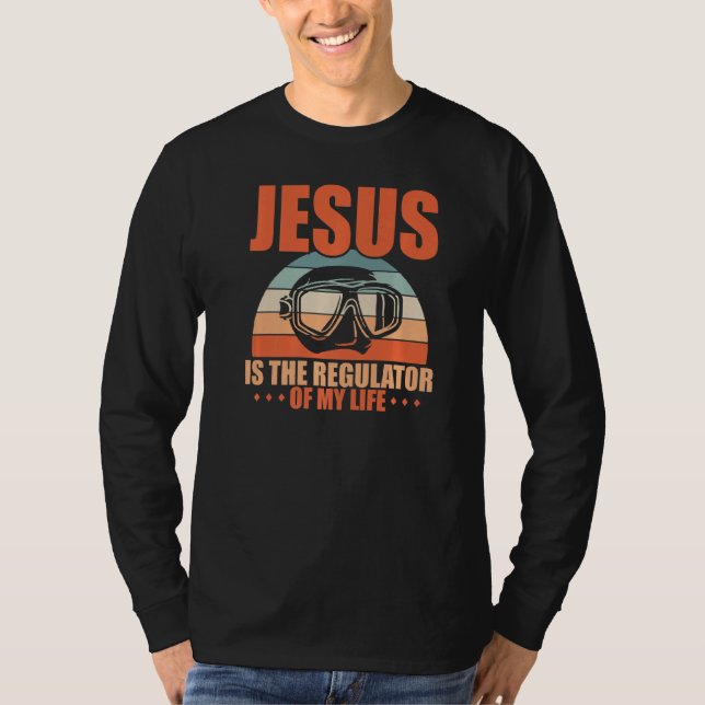 Camiseta Jesús Es El Regulador De Mi Vida Scuba Diver (Anverso)