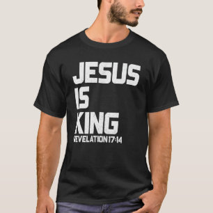 Camiseta Jesús es el Rey Apocalipsis 17 14 Verso de la Bibl