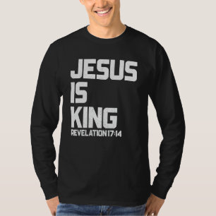 Camiseta Jesús es el Rey Apocalipsis 17 14 Verso de la Bibl
