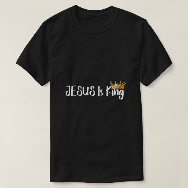 Camiseta Jesús es el Rey Camisas Religiosos Cristianos Merc (Diseño del anverso)