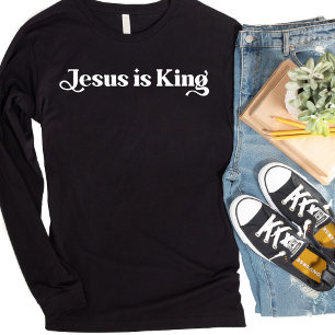 Camiseta Jesús Es El Rey De Larga Sleed