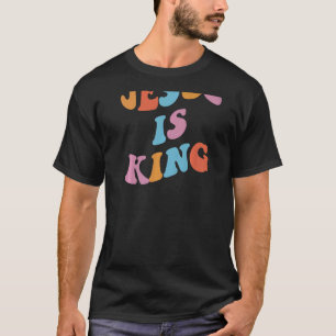 Camiseta Jesús Es El Rey Estético Cristiano De Atrás