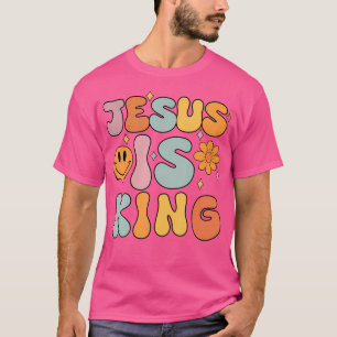 Camiseta Jesús Es El Rey Groovy Cristiano-Un Pequeño Chica 