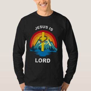Camiseta Jesús Es El Señor Corona De La Cruz Del Sol De Tho