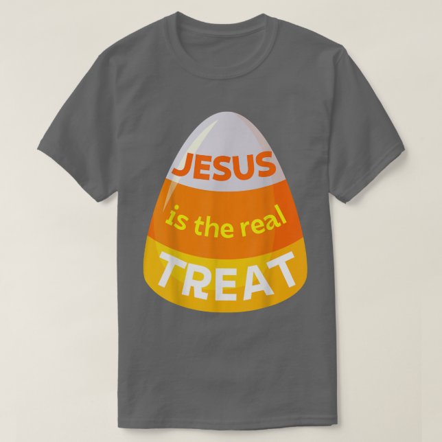 Camiseta Jesús es el verdadero regalo cristiano Candy Corn  (Diseño del anverso)