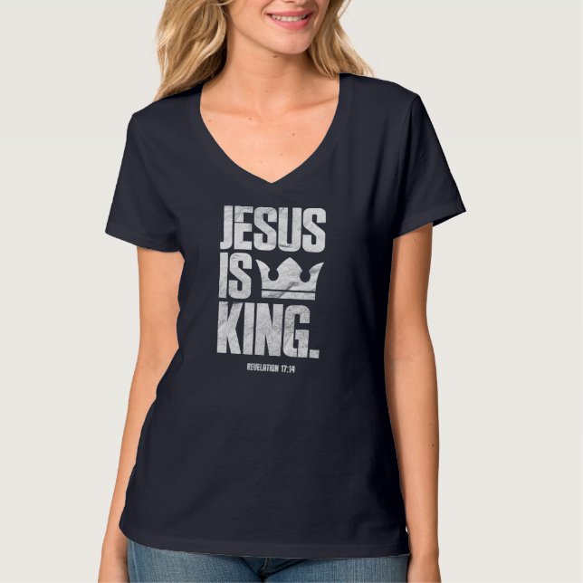 Camiseta Jesús es la cita de la Biblia Cristiana Rey (Anverso)