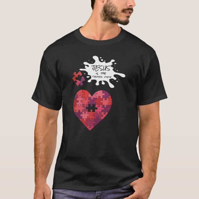 Camiseta Jesús es la pieza central - Cristiano (Anverso)