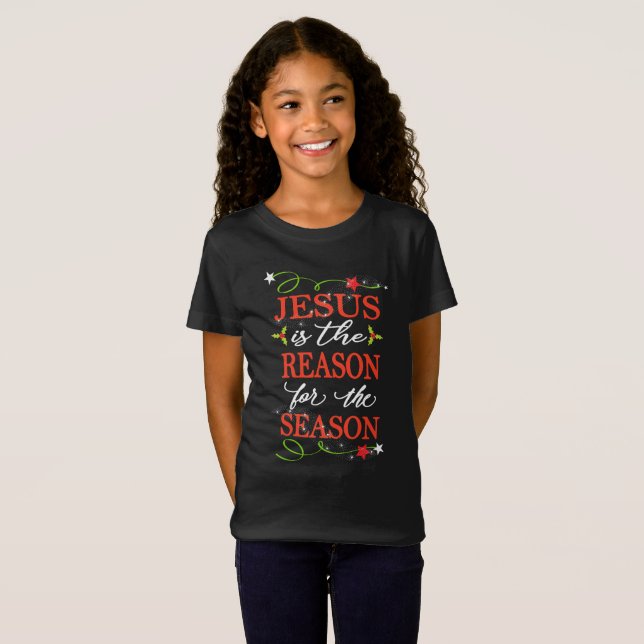 Camiseta Jesús es la razón de la estación Folksy (Anverso completo)