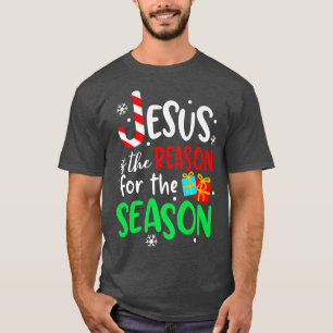 Camiseta Jesús es la razón de la temporada Candy Cane J1102