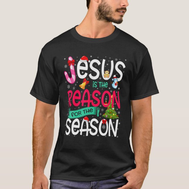 Camiseta Jesús Es La Razón De Los Navidades Graciosos De La (Anverso)