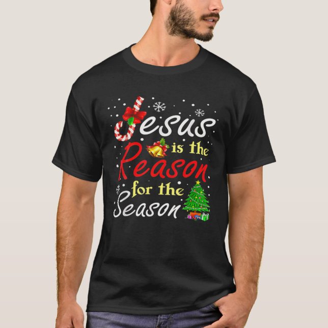 Camiseta Jesús Es La Razón De Los Regalos De Los Navidades  (Anverso)