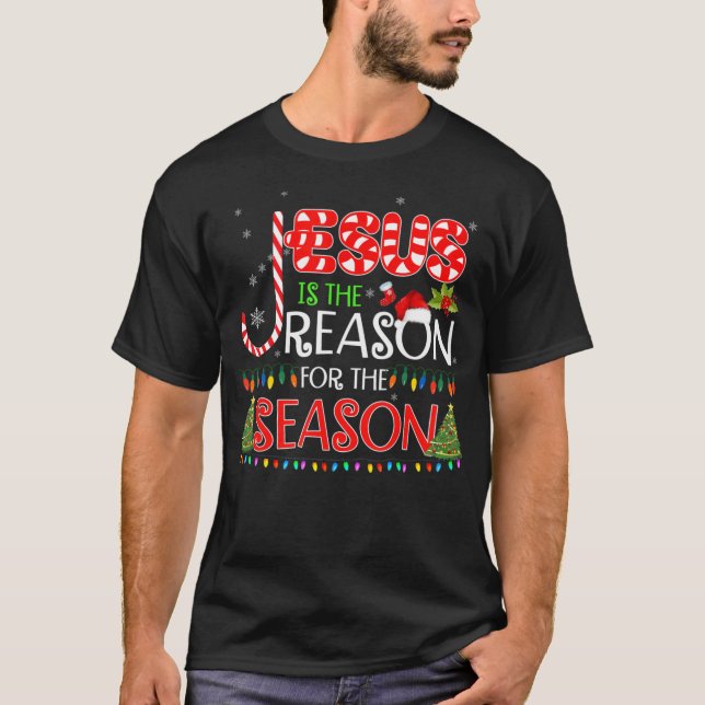 Camiseta Jesús Es La Razón De Los Regalos De Los Navidades  (Anverso)