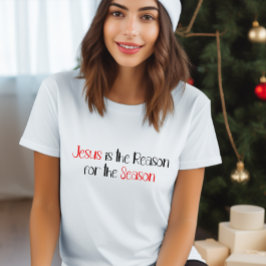 Camiseta Jesús es la razón del blanco del texto rojo de la