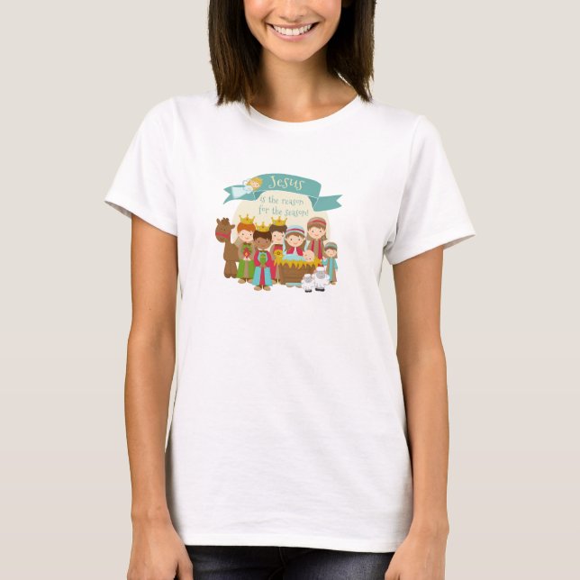 Camiseta "Jesús es la razón" Navidades de Natividad camiset (Anverso)