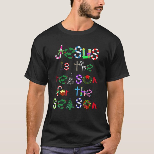 Camiseta Jesús Es La Razón Para Los Navidades De Temporada. (Anverso)