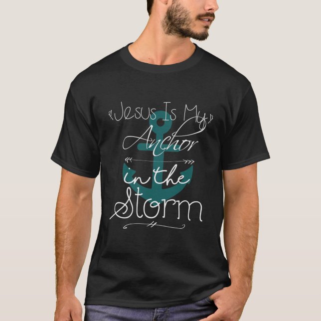 Camiseta Jesús Es Mi Ancla Cristiana Hoodie Para Mujeres Ad (Anverso)