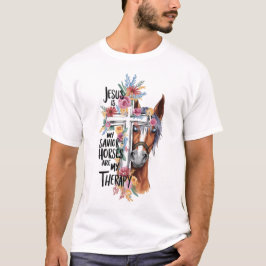 Camiseta Jesús Es Mi Caballo Salvador Es Gracioso Mi Terapi