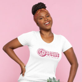 Camiseta Jesús Es Mi Corazón Rojo Cristiano Valentino Retro