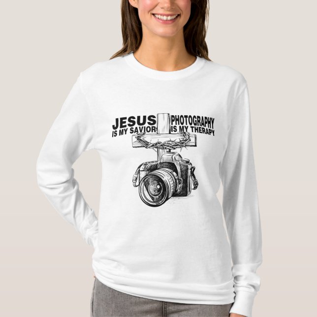 Camiseta Jesús Es Mi Fotografía Salvadora Es Mi Terapia (Anverso)