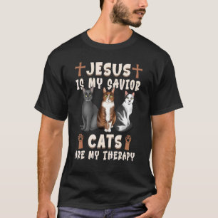 Camiseta Jesús Es Mi Gato Salvador Es Mi Gato Terapéutico