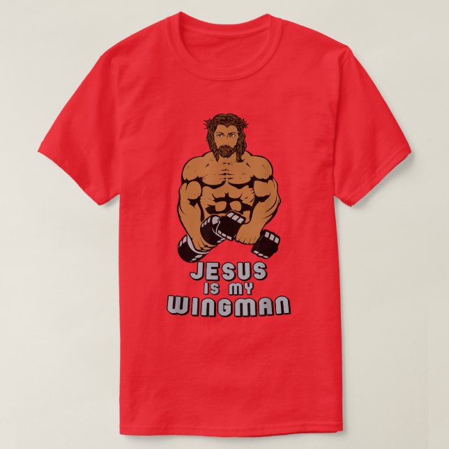 Camiseta Jesús es mi gimnasio Wingman para hombres (Diseño del anverso)