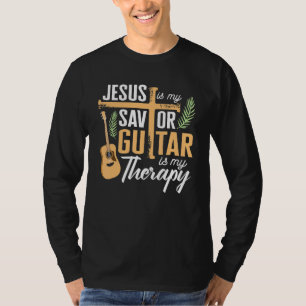 Camiseta Jesús Es Mi Guitarra Salvadora Es Mi Terapia