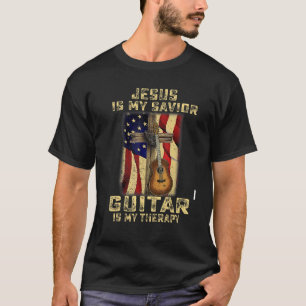 Camiseta Jesús Es Mi Guitarra Salvadora Es Mi Terapia Crist