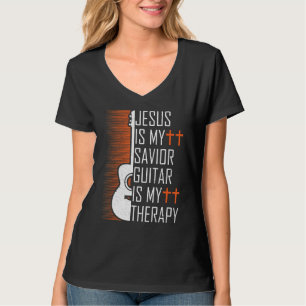 Camiseta Jesús Es Mi Guitarra Salvadora Es Mi Terapia Crist