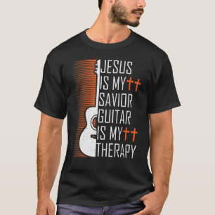 Camiseta Jesús Es Mi Guitarra Salvadora Es Mi Terapia Crist