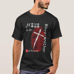 Camiseta Jesús es mi Hermano de Sangre Cruz de la Huella Ne