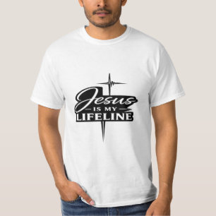 Camiseta Jesús es mi línea de vida Gráfico de fe cristiana