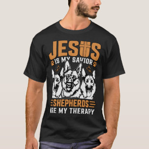 Camiseta Jesús es mi Pastor Salvador es mi Perro Terapéutic