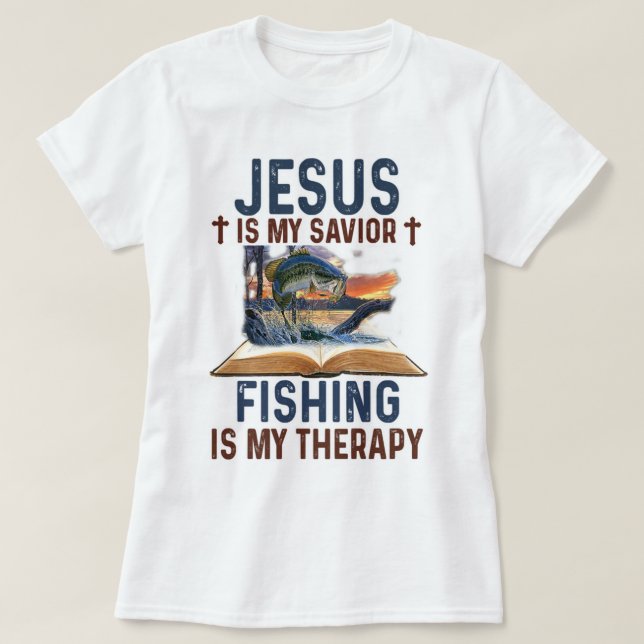 Camiseta Jesús Es Mi Pesca Salvadora Es Mi (Diseño del anverso)
