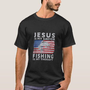 Camiseta Jesús Es Mi Pesca Salvadora Es Mi Terapia Divertid