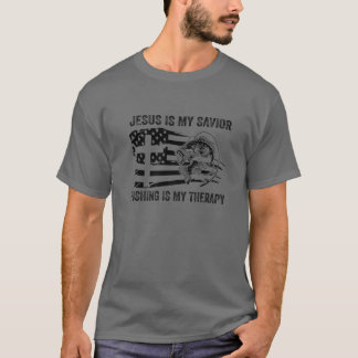Camiseta Jesús Es Mi Pesca Salvadora Es Mi Terapia Estadoun