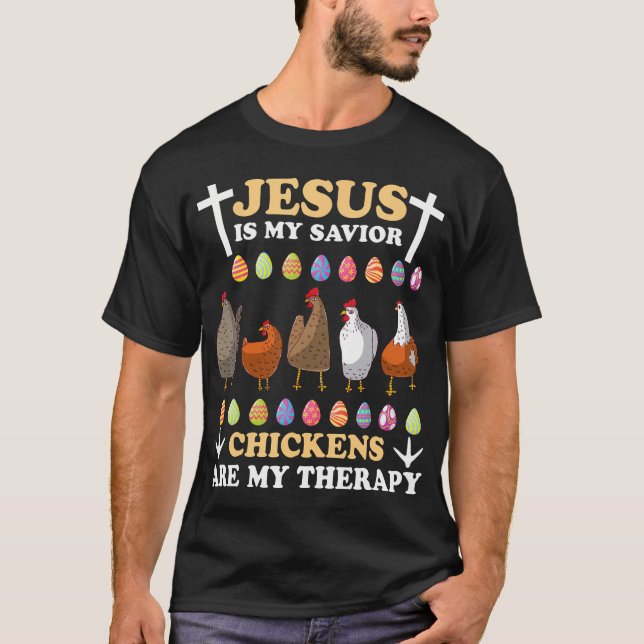 Camiseta Jesús Es Mi Pollo Salvador Es Mi Pascua Terapéutic (Anverso)