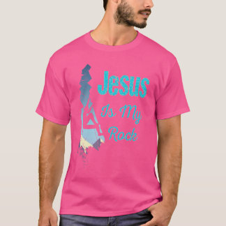 Camiseta Jesús Es Mi Roca Cristiano Escalador de Roca Bould