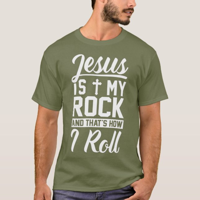 Camiseta Jesús Es Mi Rock Y Así Es Como Hago Cristiano (Anverso)