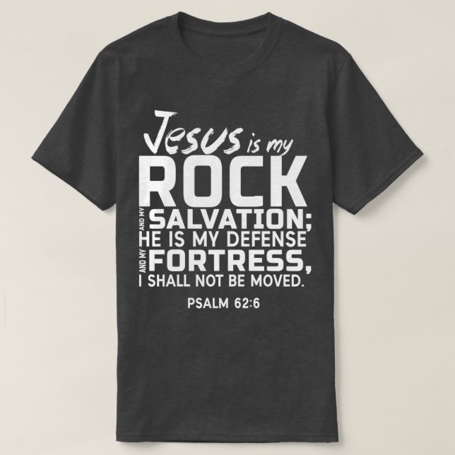 Camiseta Jesús Es Mi Rock Y Mi Salvación (Diseño del anverso)
