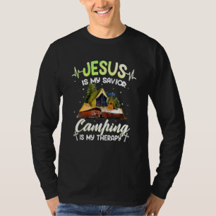 Camiseta Jesús Es Mi Salvador Camping Es Mi Terapia