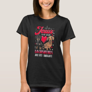 Camiseta Jesús Es Mi Salvador Dachshunds Es Mi Anima Terapé