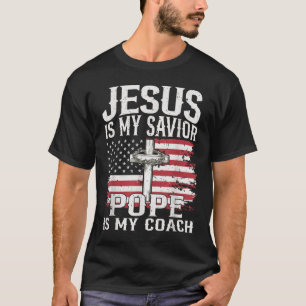 Camiseta Jesús Es Mi Salvador El Papa Es Mi Coach Vintage C