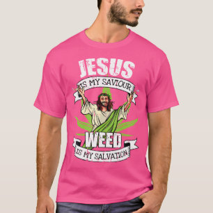 Camiseta Jesús Es Mi Salvador Fumar Alga Salvación Tabaco