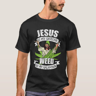 Camiseta Jesús Es Mi Salvador Fumar Alga Salvación Tabaco