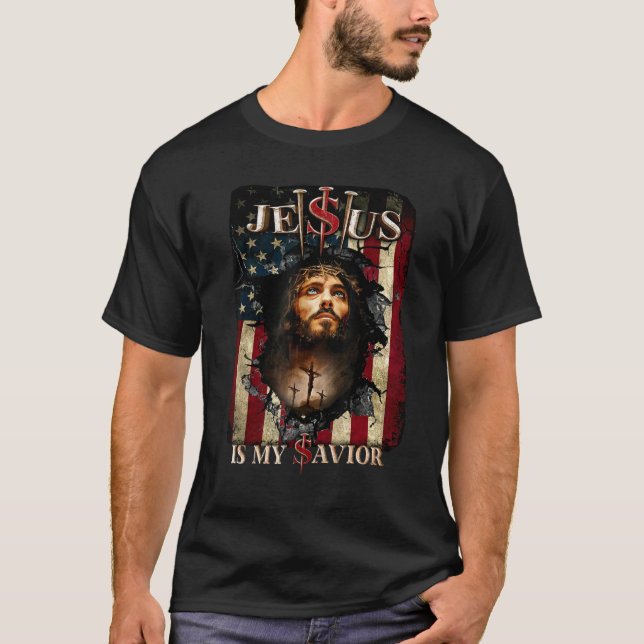 Camiseta Jesús es mi salvador Jesús la Biblia Cristiana Amé (Anverso)