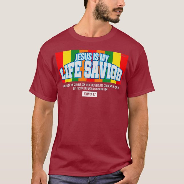 Camiseta Jesús es mi salvador Juan 317 fe cristiana (Anverso)