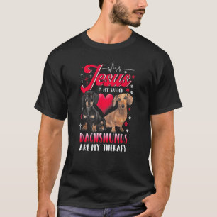 Camiseta Jesús Es Mi Salvador Los Dachshunds Son Mi Animal