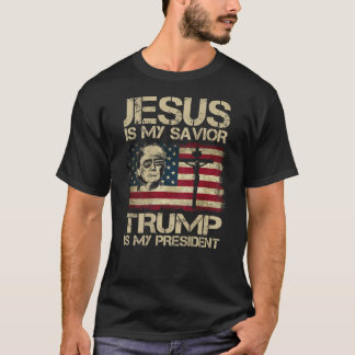Camiseta Jesús Es Mi Salvador Trump Es Mi Bandera President
